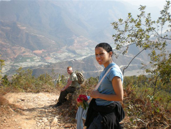 Pontus and Stacey on the trail to their placement